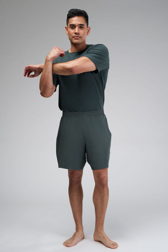 Performance shorts with side and hidden zip pockets, built for movement and all-day wear.