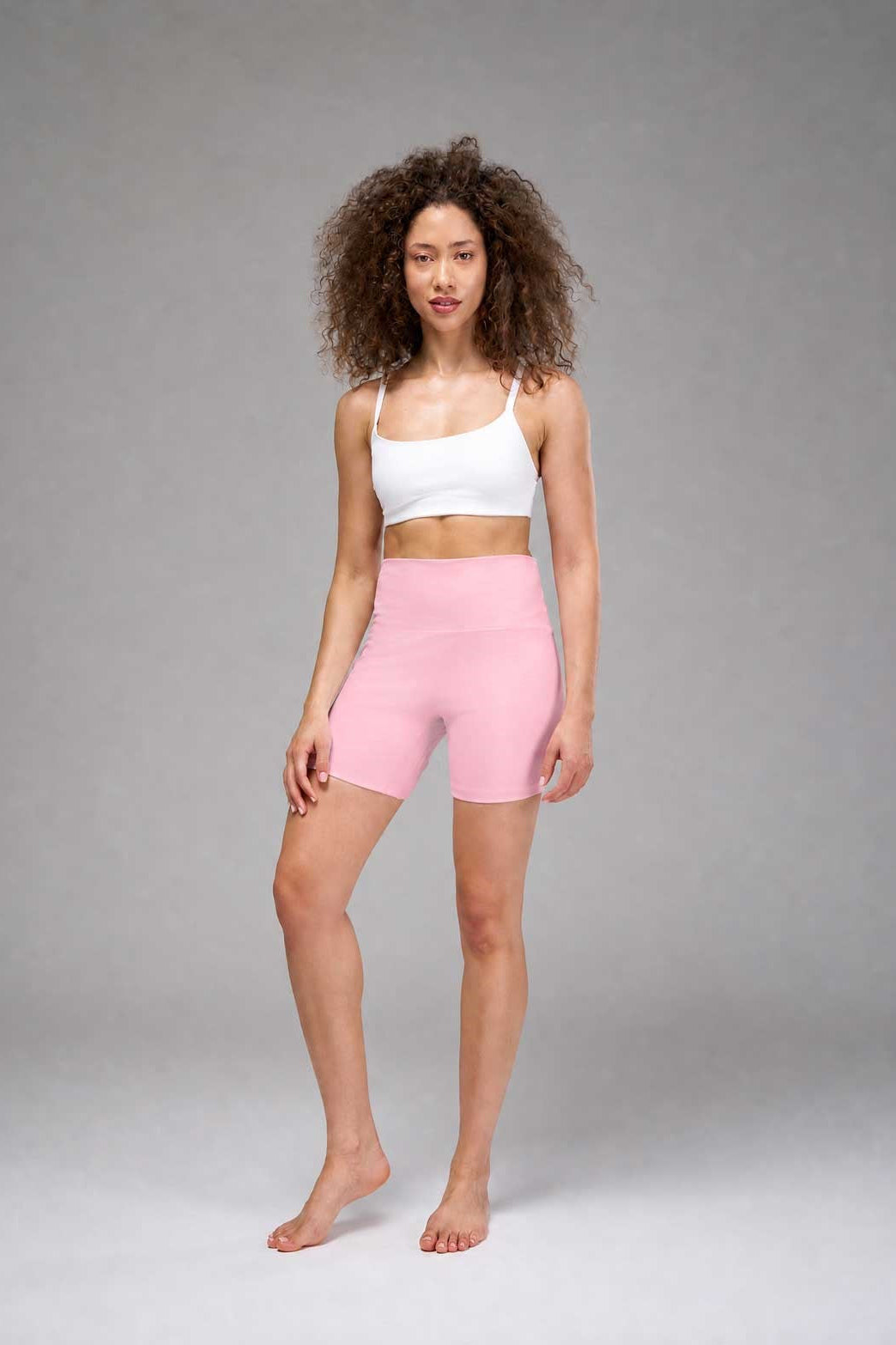 High-waisted shorts with a hidden waistband pocket for essentials.