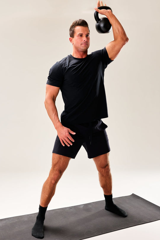 Performance shorts with side and hidden zip pockets, built for movement and all-day wear.