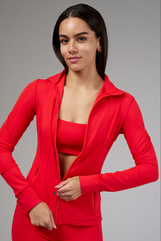 Versatile stretch jacket designed for all-day wear, from studio sessions to city streets.