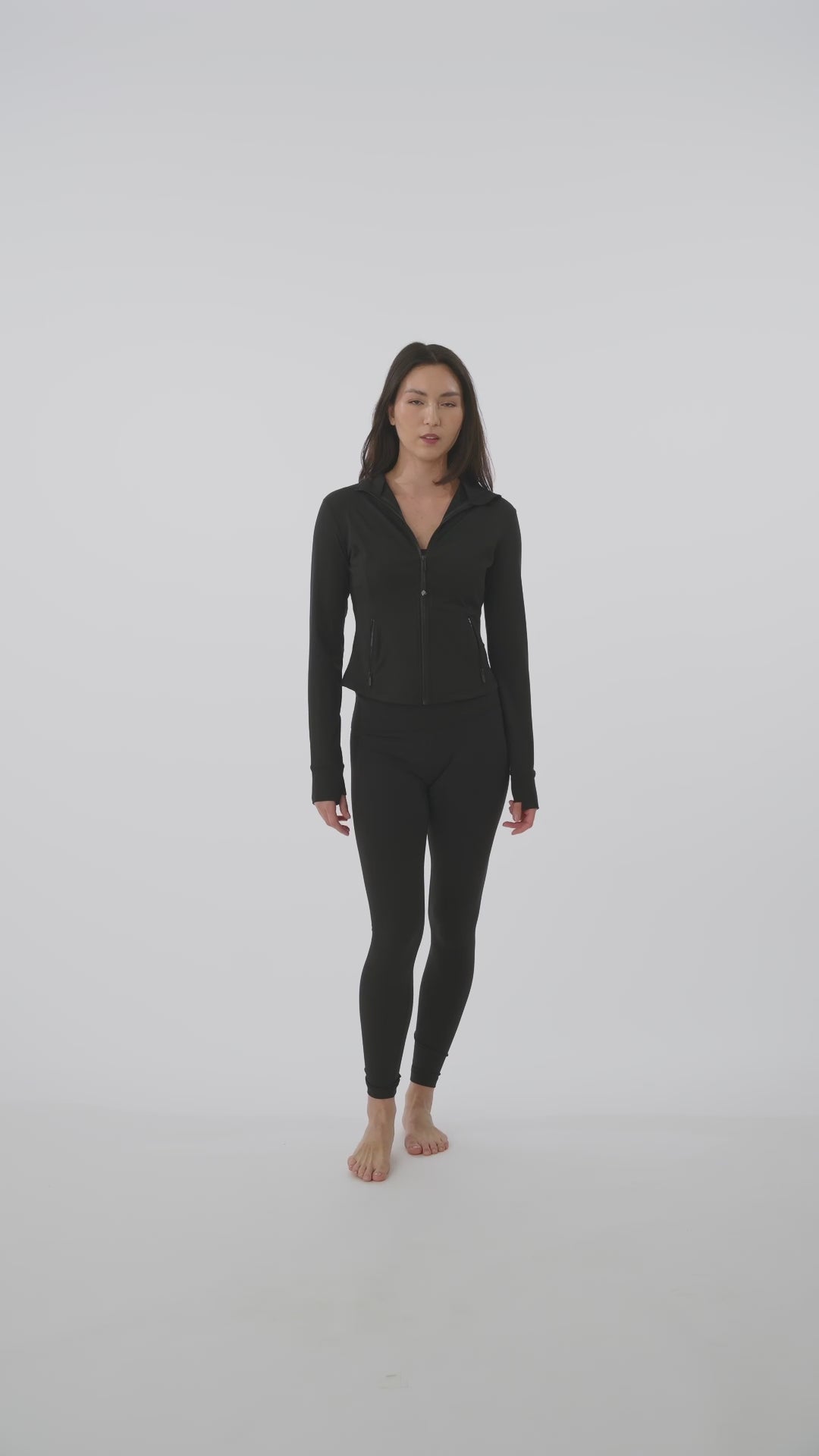 Cropped stretch jacket designed for effortless all-day wear.