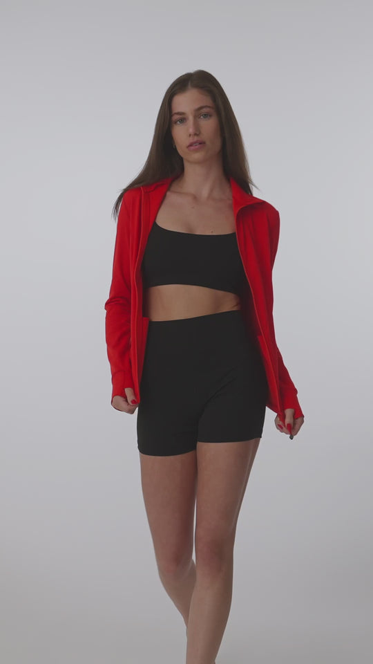 Versatile stretch jacket designed for all-day wear, from studio sessions to city streets.